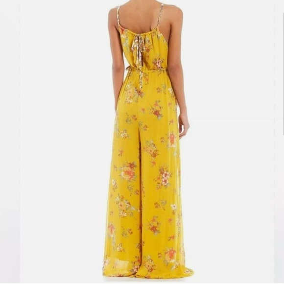 Free People Georgia Wide Leg Jumpsuit Gold Combo - Picture 2 of 10
